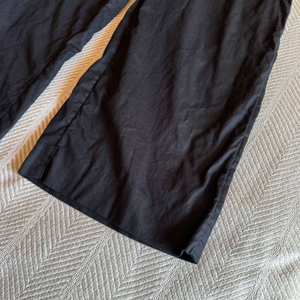 Banana Republic Hayden Wide Leg Pants Black Linen Blend Pants Womens Medium - Picture 2 of 8